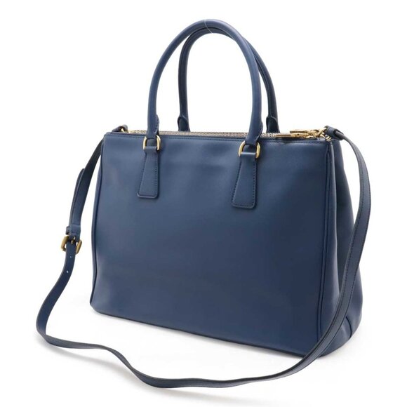 PRADA Blue Leather Saffiano Shoulder Bag - Picture 3 of 10
